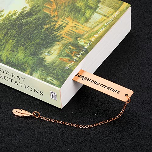 Book Lover Gift for Woman Inspirational Bookmark Graduation Birthday Valentine Gift for Female Friends Nerd Teen Girls Daughter Mom Teacher Christmas Bookmark Gift for Coworker Boss Lady Rose Gold