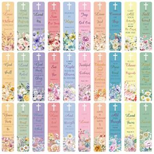 120 pieces bible verses bookmarks with hollow cross for women scripture bookmarks christian book markers for mothers day gifts women church supplies, flower style