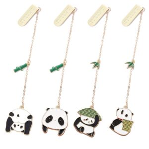 4 pieces panda bookmark cute unique mark pet book page holder bookmark for male and female students teachers school home office reading stationery,4 kinds of design