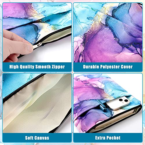 6 Pcs Book Protector Hardcover Pouch Sleeves with Zipper Book Cover for Book Lovers Washable Fabric Book Protector Pouch for Paperbacks Book Lovers Gifts, Medium 11 x 8.7 Inch(Quicksand with Glitter)