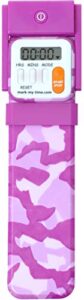 mark-my-time led book light and digital reading timer bookmark – pink camouflage