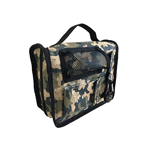 Green Camo Medium Book and Bible Cover for Men with Compass Carabiner Camouflage Book Supplement for Women Case
