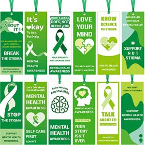 set of 120 mental health awareness bookmarks stop the stigma bookmarks know science no stigma bookmarks for fundraiser event classroom stationery handout supplies, 6 styles