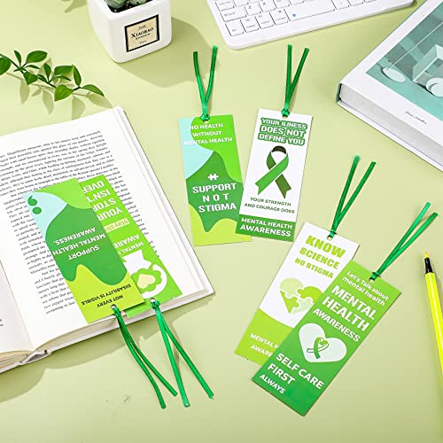 Set of 120 Mental Health Awareness Bookmarks Stop The Stigma Bookmarks Know Science No Stigma Bookmarks for Fundraiser Event Classroom Stationery Handout Supplies, 6 Styles