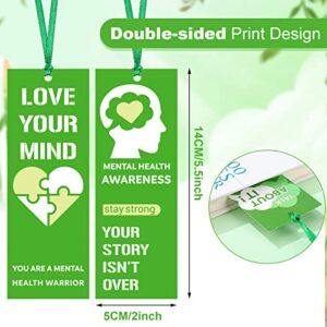 Set of 120 Mental Health Awareness Bookmarks Stop The Stigma Bookmarks Know Science No Stigma Bookmarks for Fundraiser Event Classroom Stationery Handout Supplies, 6 Styles