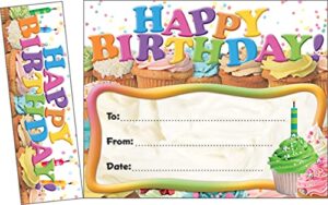 edupress happy birthday cupcakes bookmark awards (ep63024)