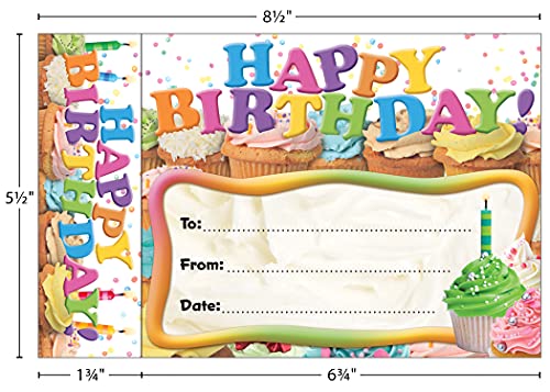 Edupress Happy Birthday Cupcakes Bookmark Awards (EP63024)