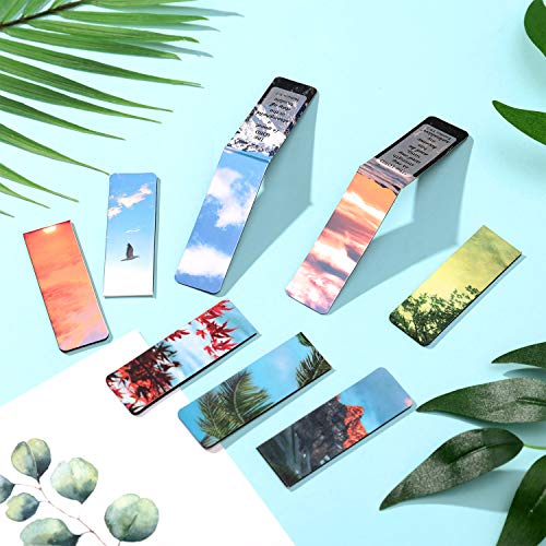 32 Pieces Magnetic Bookmarks Inspirational Magnetic Page Markers Nature Scenery Magnet Page Clips Bookmarks for Students Teachers School Home Office Supplies