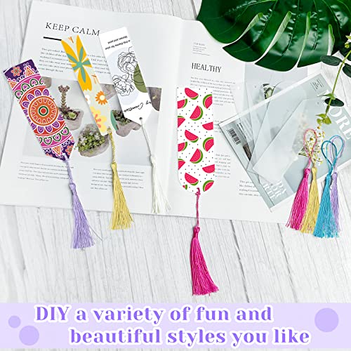 73Pcs Acrylic Bookmarks Blanks, Sublimation Acrylic Book Markers 3 Shape with Colorful Tassels, DIY Crafts Projects Sublimation Accessories for Women Teacher Kids Book Lovers (Style 1)