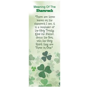 meaning of the shamrock – st patrick’s day – irish bulk religious christian bookmarks – holy trinity (100 count)