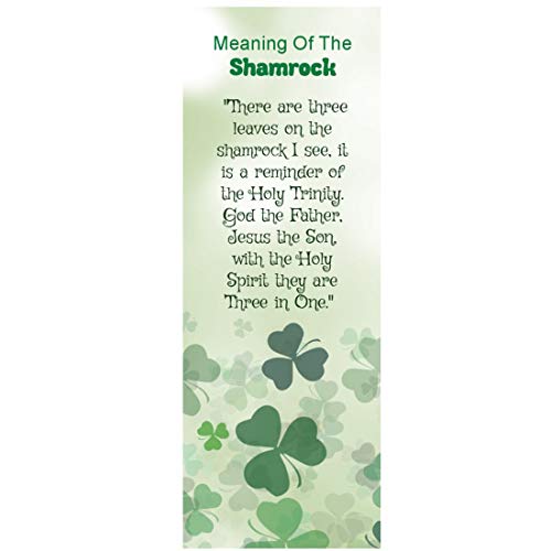 Meaning of The Shamrock - St Patrick's Day - Irish Bulk Religious Christian Bookmarks - Holy Trinity (100 Count)