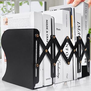 Heavy Duty Book End to Hold Books, Adjustable Bookends Book Holder for Shelves, Decorative Book Organizer for Desk, Sturdy & Flexible - Metal Book Ends Binder Holder for Tabletop