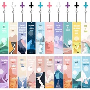20 styles bible verses bookmarks with cross pendants christian inspirational book marker religious gifts for women man church supplies giveaways for reading present party favors