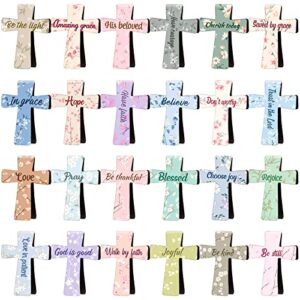 48 pcs magnetic bookmarks religious floral marble christian cross bookmark for women bible magnetic page clips cute flower religious scripture bible verse marks for student office book (floral style)