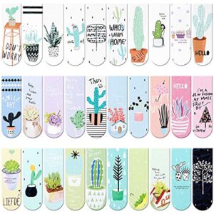 30 pieces magnet magnetic bookmarks cute magnet page markers page clips bookmark for student office reading stationery (plant)