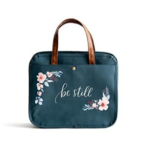 dayspring – studio 71 – be still floral bible cover tote – organizational bag (j6872)