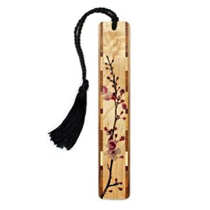 cherry blossom handmade wooden bookmark – made in usa – also available personalized