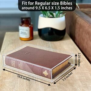Clear Display Case for Bible, Acrylic Wall Mount Vertical & Horizontal Display Case, Book Display Case Family Old Bible Heirloom Organizer Box for Book Jewelry Collector, 10.25 x 7.25 x 2 inch