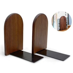 Book End Wood BookEnds Heavy Duty Book Stand (Walnut Wooden)