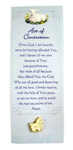 first reconciliation prayer guide card and lapel pin for kids, book mark with act of contrition, 6 inch