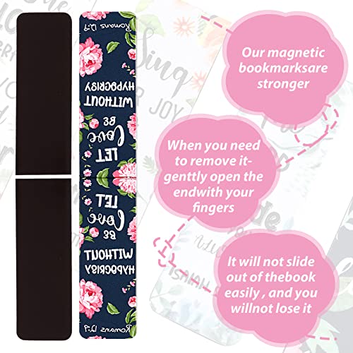 30 Pieces Bible Verses Magnetic Bookmarks with Full Scripture Flower Page Clips Presents for Women Christian Magnetic Book Markers Religious Christmas Gifts Students Teachers Book Lovers