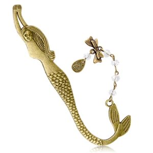 koogel metal bookmark,mermaid bookmark with a string of beads christmas gift for women, kids, writers, readers, teachers, birthday gifts
