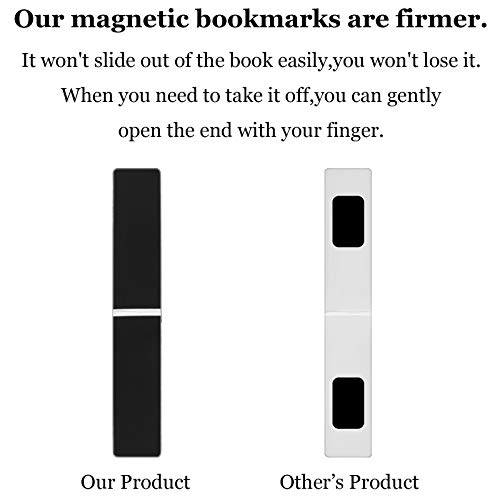 30 Pieces Magnetic Bookmarks Magnetic Page Markers Assorted Bookmarks Set for Student Stationery Present Magnet Bookmarks Clips (Black and White)