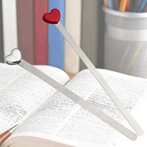 ARFUKA Bookmarks Love Heart Shaped Metal Bookmark Reading Book Markers Gifts for Women, Kids, Teens Girls, Readers and Book Lovers Pack of 2