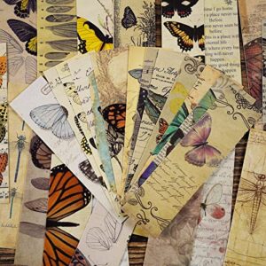 120PCS Vintage Natural Style Bookmarks,Retro Botanical Flower Butterfly Mushroom Paper Bookmarks Page Markers for Book Lovers Students Teachers