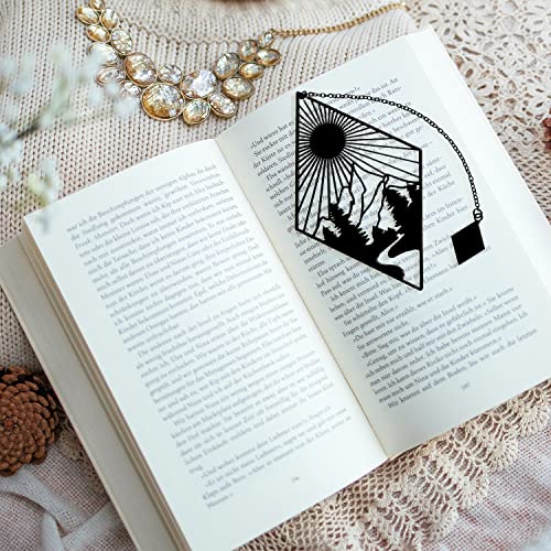 Bookmark, HOMEMARS Sun Design Black Hollow Carved Bookmarks, Book Mark Metal Birthday Gifts Teacher Gifts for Women, Mom, Gifts for Men, Christmas , Graduation, Mothers Day Valentine's Day