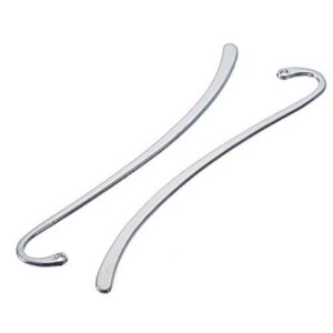 muzi hook bookmark,15 pcs silver plated smooth bookmark with loop findings jewelry making charms