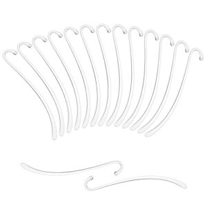 Muzi Hook Bookmark,15 Pcs Silver Plated Smooth Bookmark with Loop Findings Jewelry Making Charms