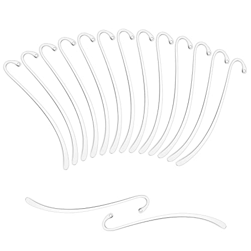 Muzi Hook Bookmark,15 Pcs Silver Plated Smooth Bookmark with Loop Findings Jewelry Making Charms