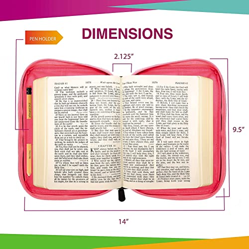 Children's Bible Cover - Pink - Medium; with 6 Assorted Gel Highlighter Pens in Snap PVC Wallet