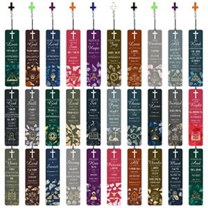 30 pcs bible verses bookmarks with hollow cross and cross pendants inspirational book markers christian bookmarks, christian gifts reading reward scripture church supplies for women kids men