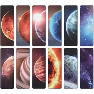 magnetic bookmarks planets and starry sky book markers set magnet page markers for reading school classroom library and home (12 pieces)