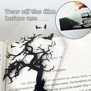 Dounai Horror Bookmarks, Bats Dead Tree Coffin Bookmark Goth Gothic Halloween Horror Creepy Oddities (2PCS) (C)