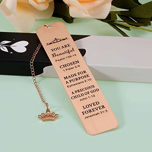 Inspirational Christian Bookmark Gift for Women Her Birthday Valentine's Day Gift Christian Religious Church Bulk Gift Bible Verse Bookmark for Book Lovers Friends You are Beautiful Quote Psalm 139:14