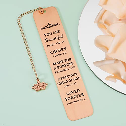 Inspirational Christian Bookmark Gift for Women Her Birthday Valentine's Day Gift Christian Religious Church Bulk Gift Bible Verse Bookmark for Book Lovers Friends You are Beautiful Quote Psalm 139:14