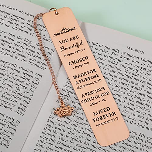 Inspirational Christian Bookmark Gift for Women Her Birthday Valentine's Day Gift Christian Religious Church Bulk Gift Bible Verse Bookmark for Book Lovers Friends You are Beautiful Quote Psalm 139:14