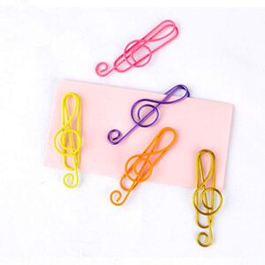 100 Pieces Music Paper Clips 6 Colors, Music Bookmark Metal Paper Clips Musical Notes Clips,for Office School Stationery Supplies