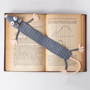 Bookmark Birthday Gifts, Crochet Animal Bookmark for Christmas Stocking Stuffers Mothers Day Valentine's Day Teacher Appreciation Gifts for Women Girls Readers Book Lover (Mouse)