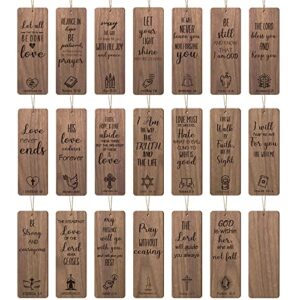 40 pieces religious bookmarks vintage wooden christian bookmarks inspirational religious gifts baptism christian bookmarks bible verses bookmarks for women men book lovers supplies, 5.12 x 1.77 inches