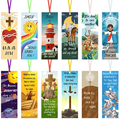 100 Pieces Christian Bookmarks Bible Verse Quotes Bookmark Inspirational Religious Scripture Bookmarks Christian Gifts for Women, Bookmarks for Kids, Office, School Supplies