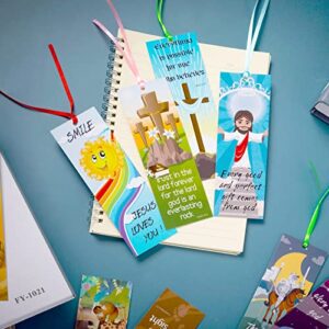 100 Pieces Christian Bookmarks Bible Verse Quotes Bookmark Inspirational Religious Scripture Bookmarks Christian Gifts for Women, Bookmarks for Kids, Office, School Supplies