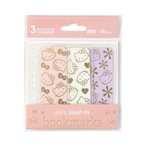 hello kitty x erin condren designer accessories – mini snap-in bookmarks – 3 pack. compatible with spiral notebooks, planners, agendas or more. fun and functional