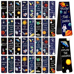 32 pcs magnetic bookmarks, zynery space book marks moon roaming assorted bookmark sets, book markers for women/men/students/kids/book lovers/readers/birthday gift, 16 styles