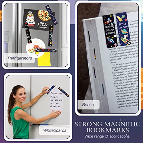 32 PCS Magnetic Bookmarks, ZYNERY Space Book Marks Moon Roaming Assorted Bookmark Sets, Book Markers for Women/Men/Students/Kids/Book Lovers/Readers/Birthday Gift, 16 Styles