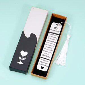 Mom Gift Bookmark from Daughter Son Valentines Day Gift for Mommy Mom Birthday Gifts for Mother Mommy mom Mother's Day Gift for Mom from Teens Kids I Love You Mom Christmas Bookmarks from Daughter Son