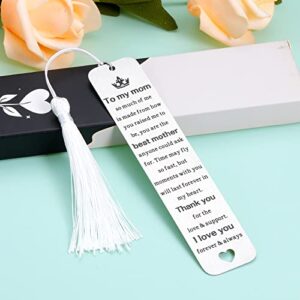 Mom Gift Bookmark from Daughter Son Valentines Day Gift for Mommy Mom Birthday Gifts for Mother Mommy mom Mother's Day Gift for Mom from Teens Kids I Love You Mom Christmas Bookmarks from Daughter Son